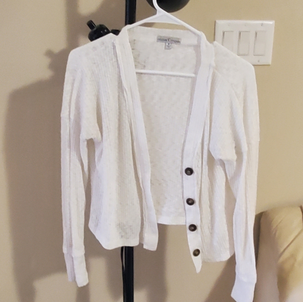 Thin White Cardigan